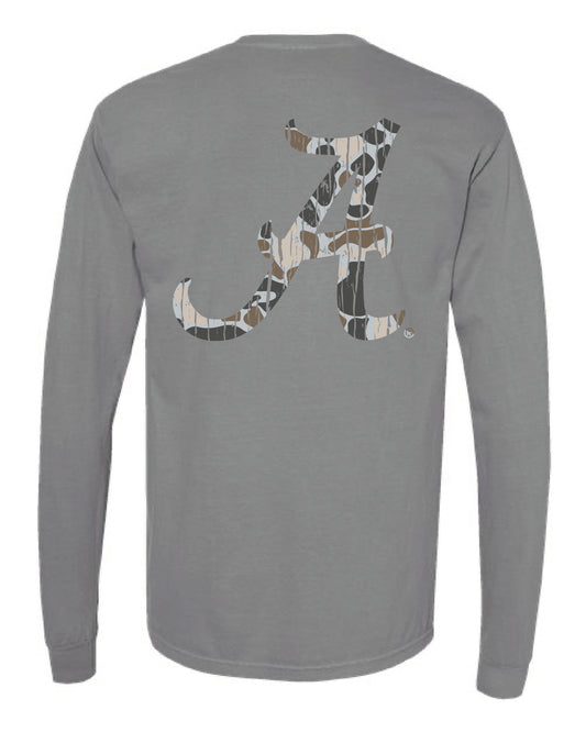 Camo Script A Long Sleeve