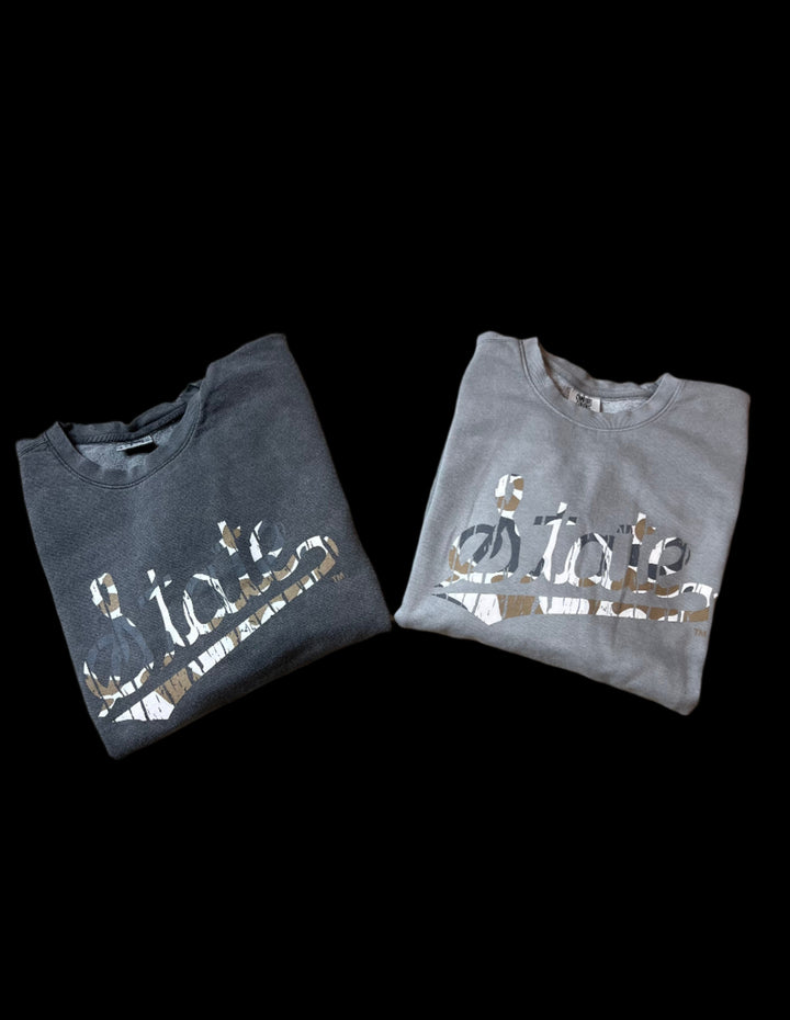Speckle Bellies-Ole Miss Camo Script Sweatshirt- Powder Blue