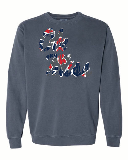 Ole Miss Camo Script Sweatshirt