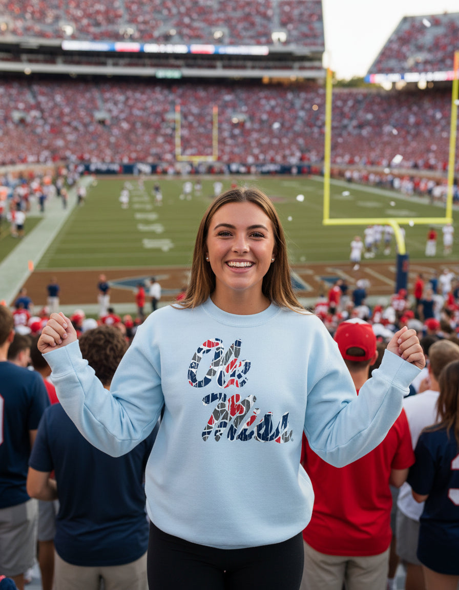 Ole Miss Camo Script Sweatshirt