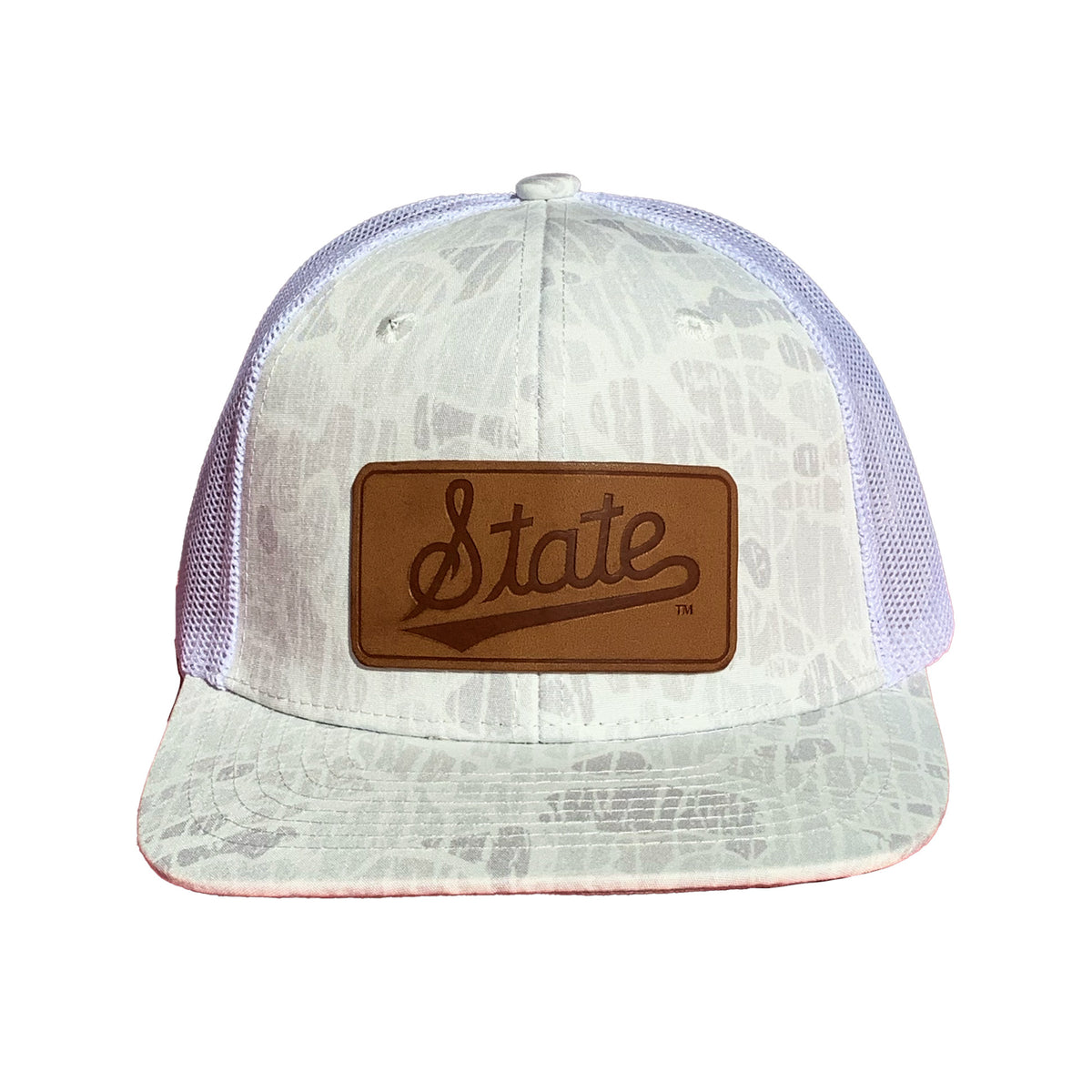 State Script Hats Msu Camo State Script Leather Patch 6P – Speckle Bellies
