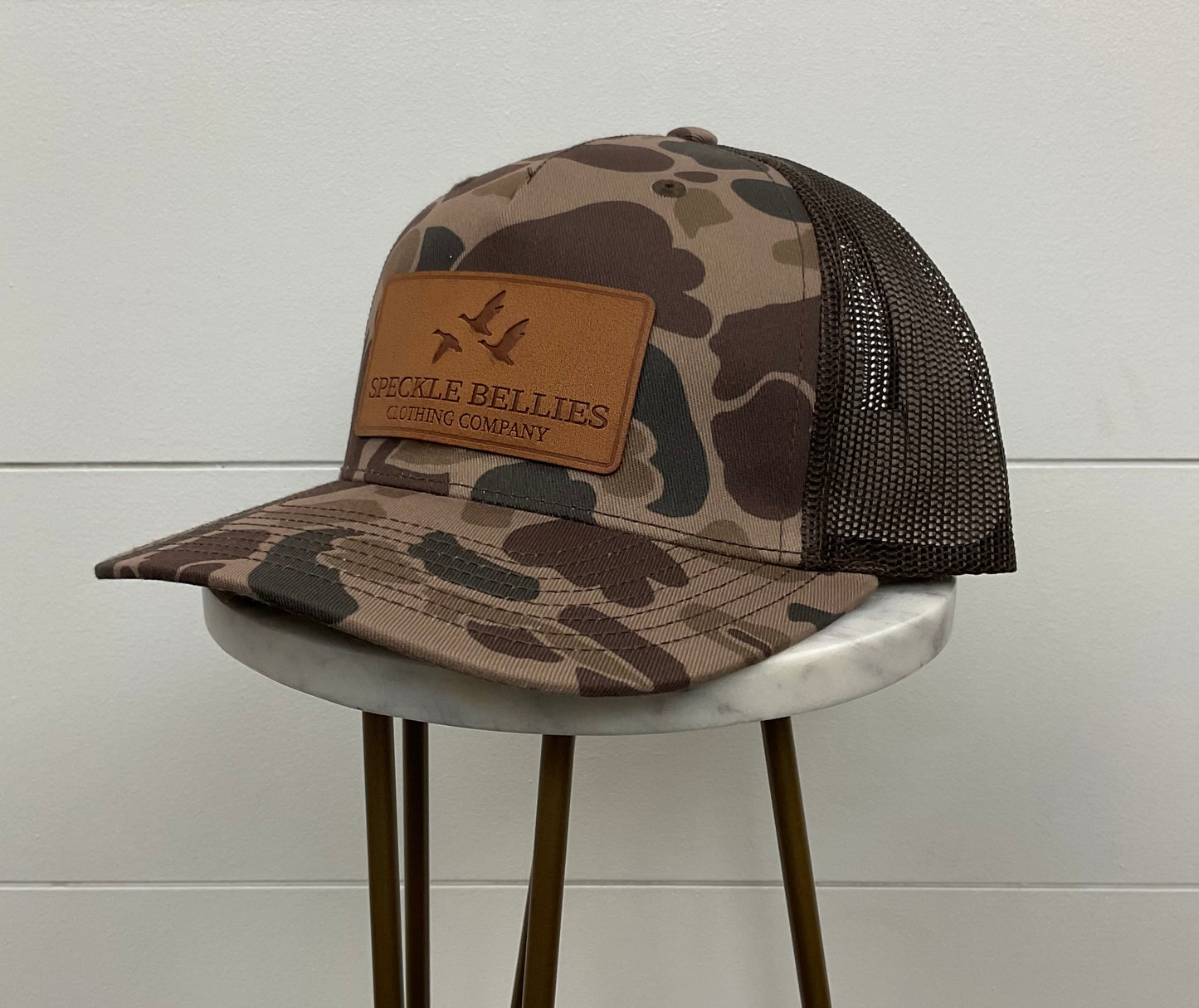 SBCC 3 Geese Leather Patch Cap