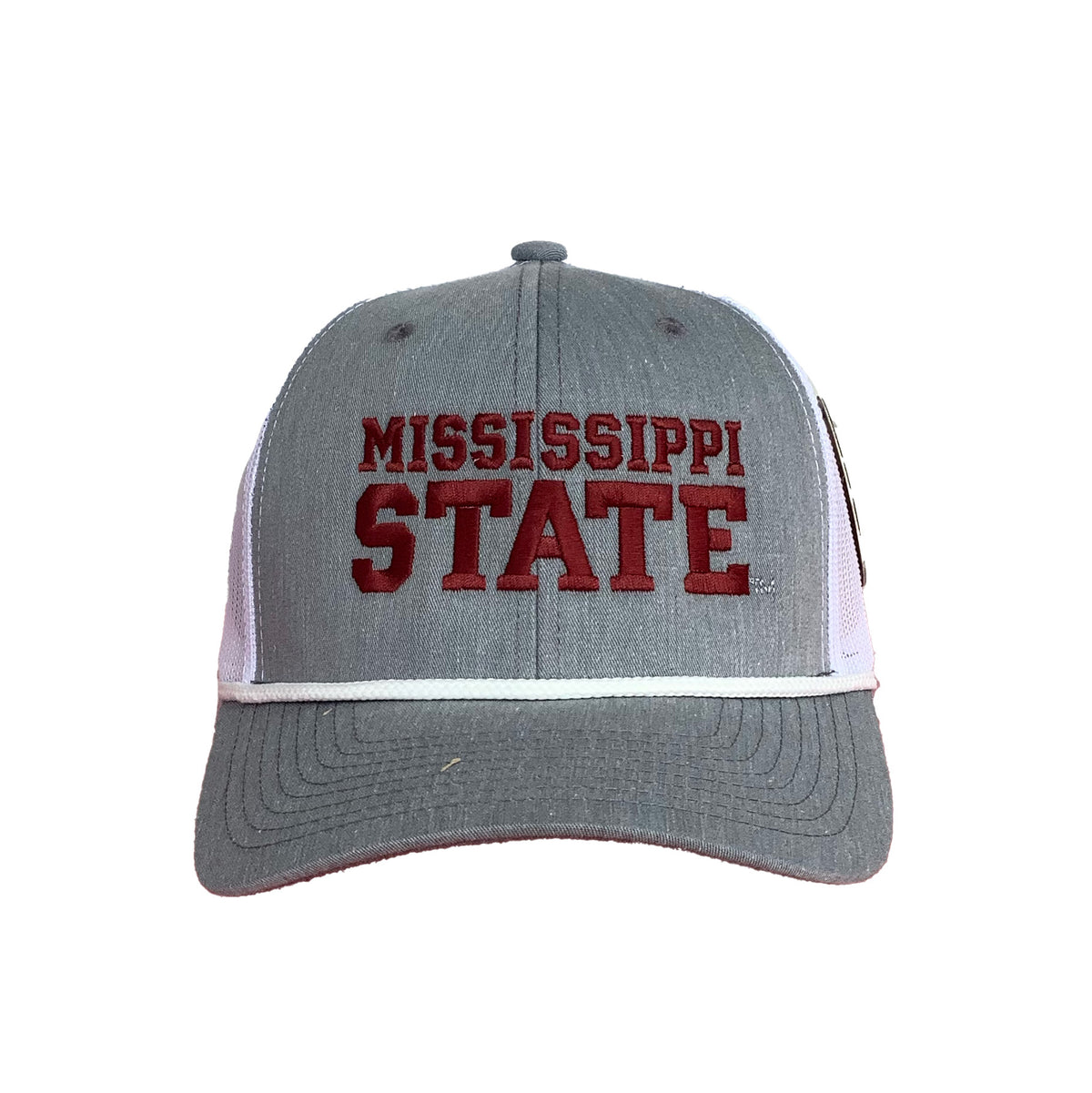 Miss State Script Rope Hat MS State Logo 6 Panel Rope – Speckle Bellies