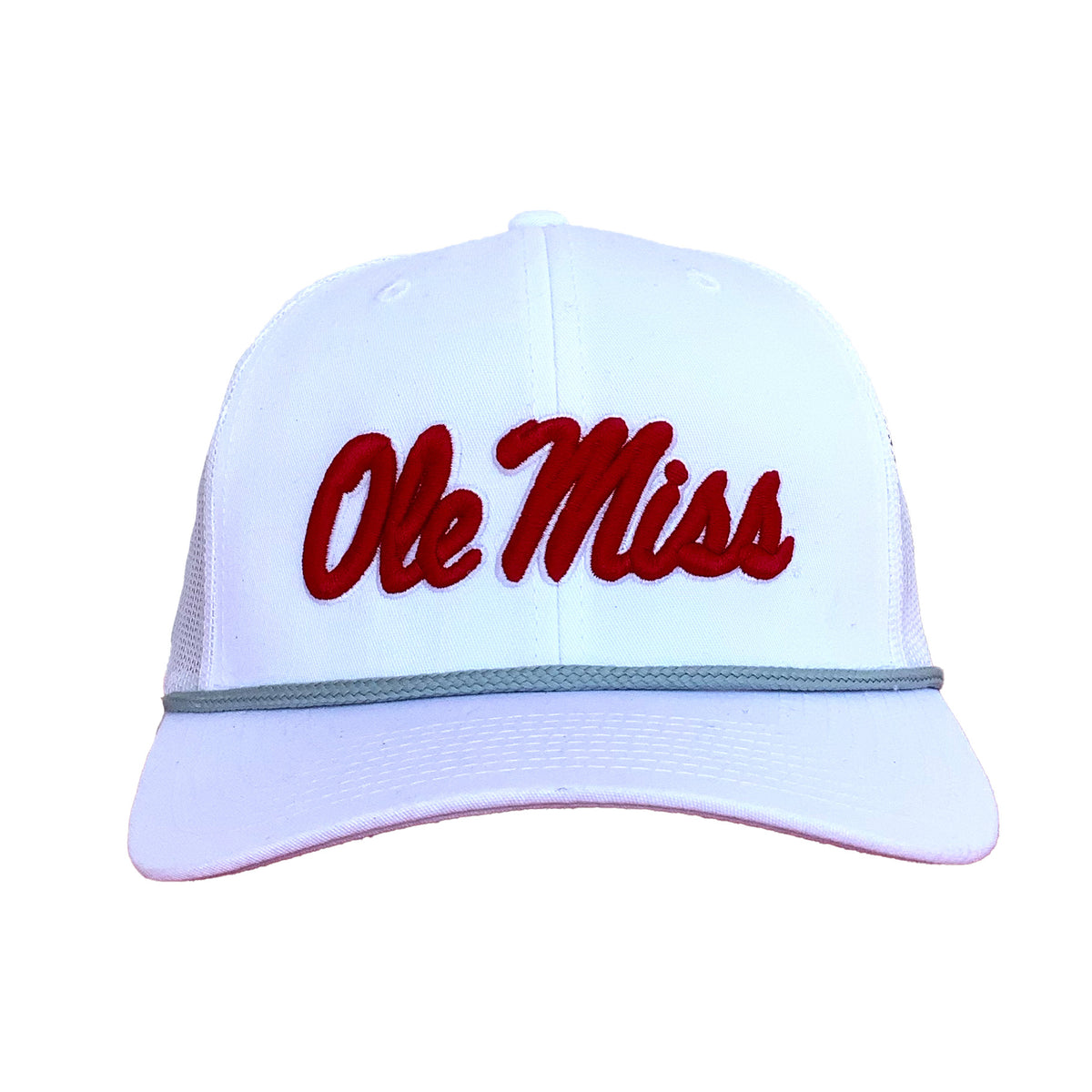 Miss State Script Rope Hat Ole Miss Script 3D 6 Panel Rope – Speckle Bellies