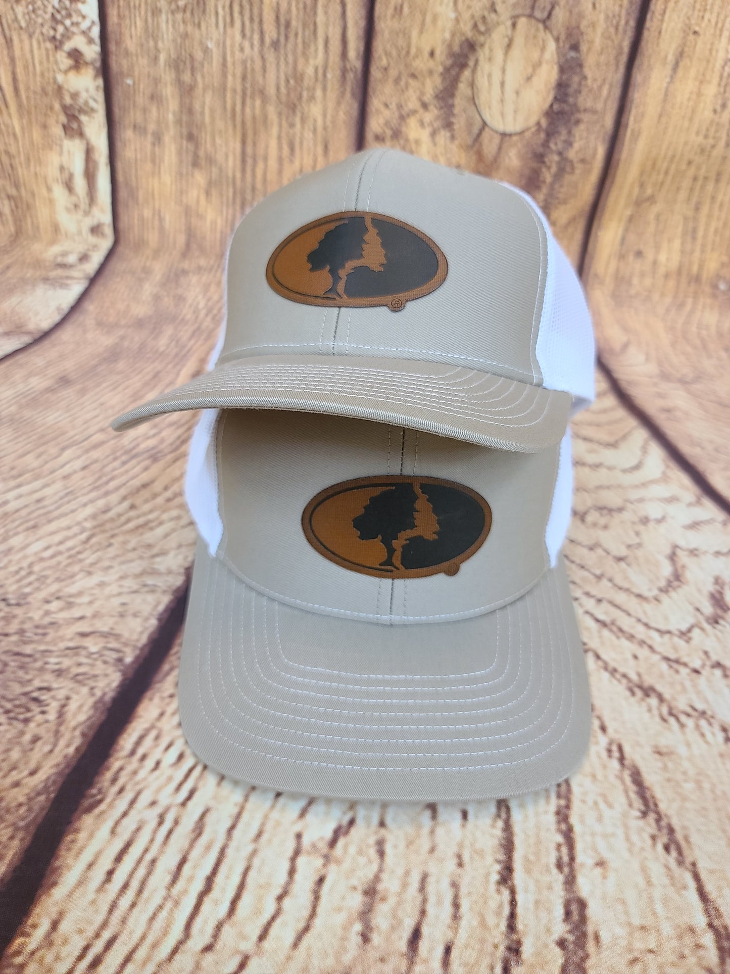 Mossy Oak Brown Leather Patch Cap