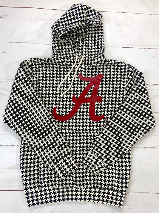 Alabama Houndstooth Crew with Hood