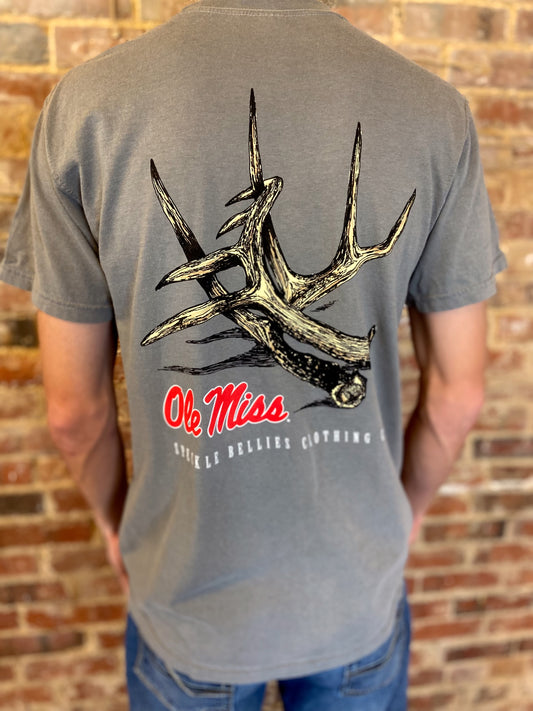 Script Ole Miss Antlers Pocket Tee