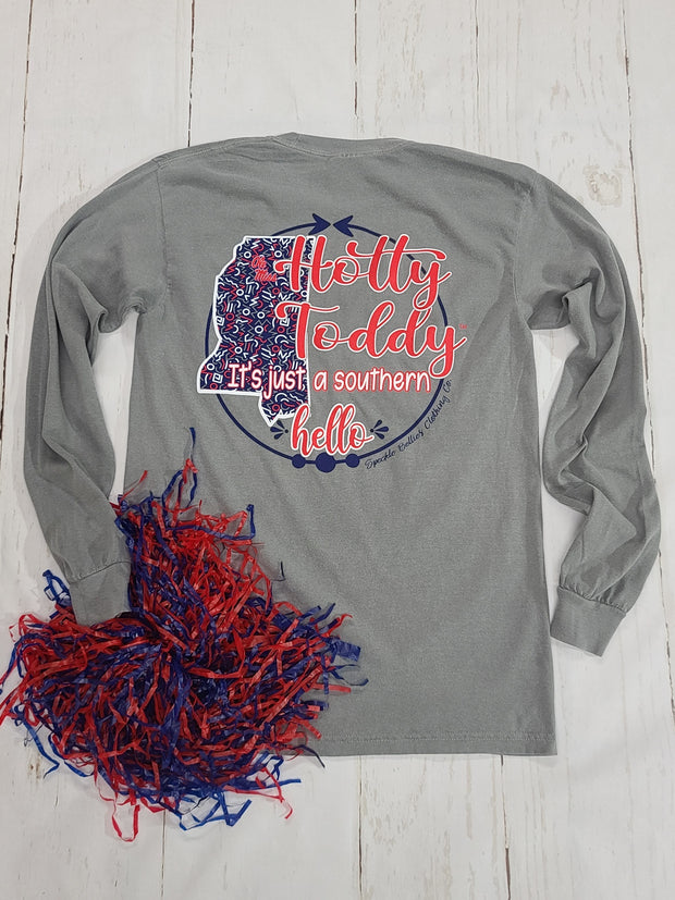Ole Miss Hotty Toddy Southern Hello Long Sleeve