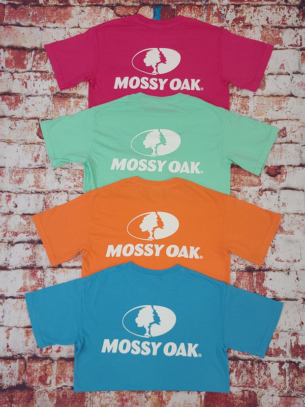 Mossy Oak White Logo Pocket Tee