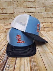 Ole Miss Stacked Logo Cap with Red
