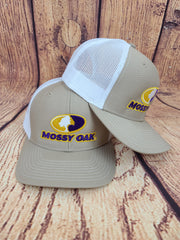 Mossy Oak Logo Khaki/White Cap