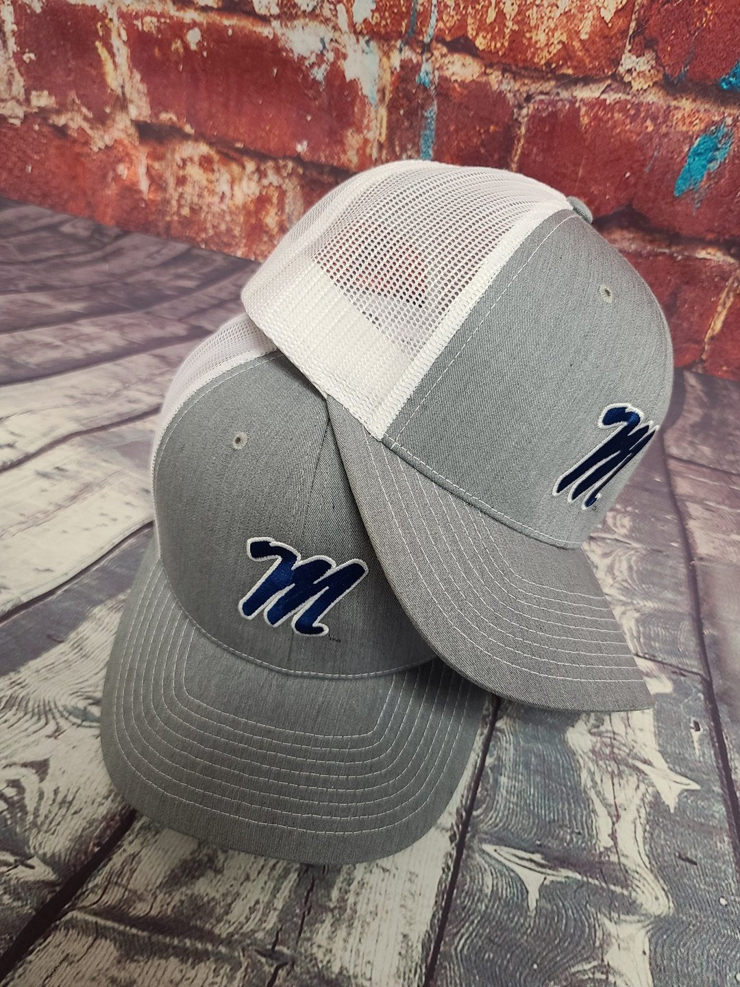 Script M Hat Ole Miss Script M Cap with Navy – Speckle Bellies