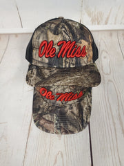 Script Ole Miss Puff Break Up Country/Black Cap with Red