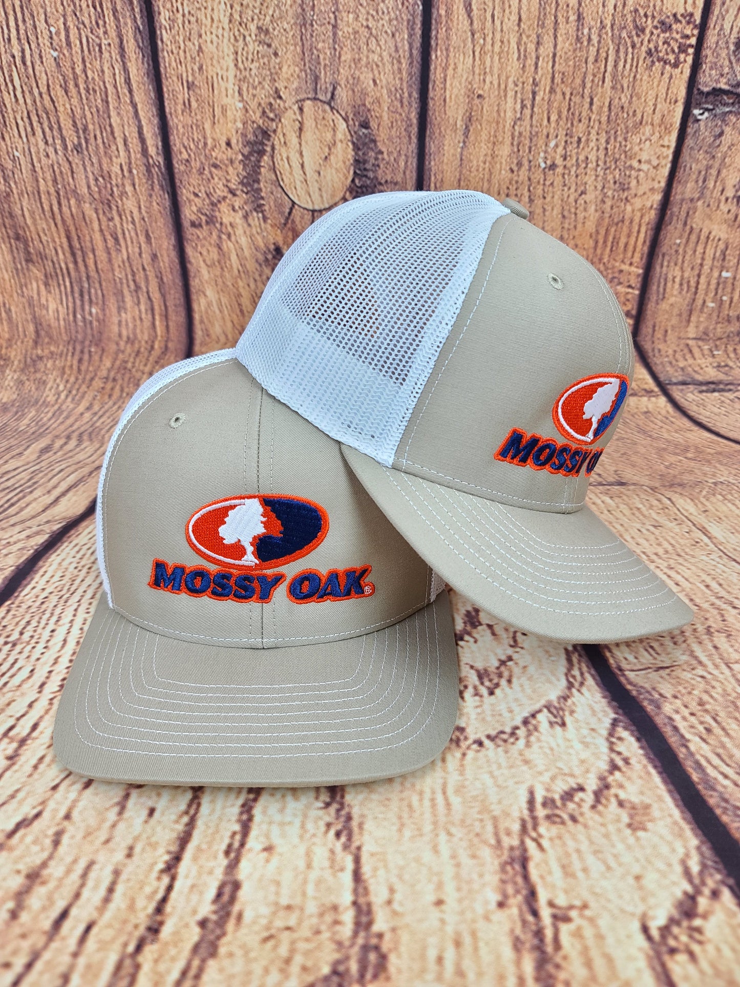 Mossy Oak Logo Khaki/White Cap