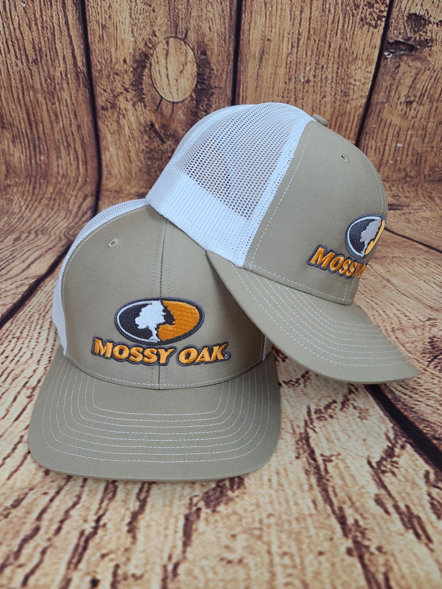 Mossy Oak Logo Khaki/White Cap