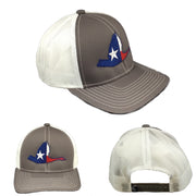 TX Flag Goose Charcoal and White Snap Back